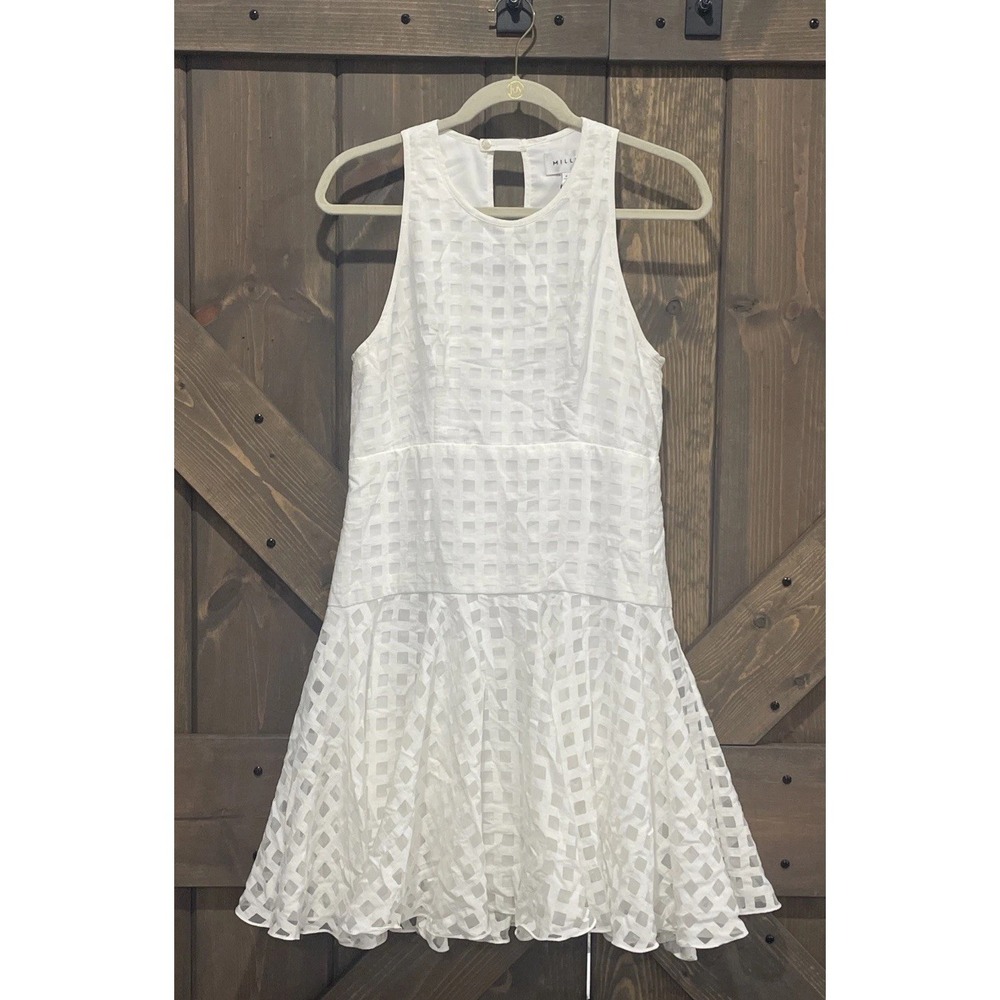 NWT Milly Felicity Eyelet White Cutout Back Swing  Dress Women's‎ 4 MSRP $625